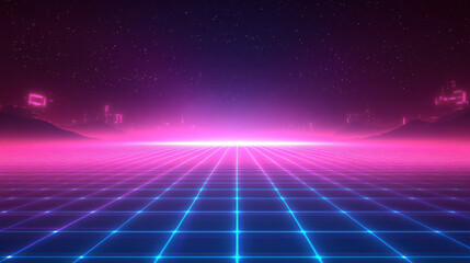 Retro Futuristic Grid Background