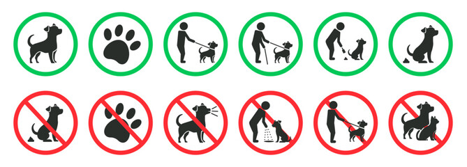 No pets sign collection set vector