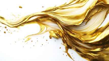 Fototapeta premium High-detail gold marble veins elegantly flowing across a white background.