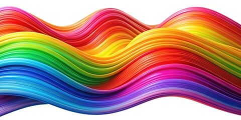 Rainbow Waves Abstract Art