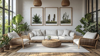 Modern Boho Living Room Interior