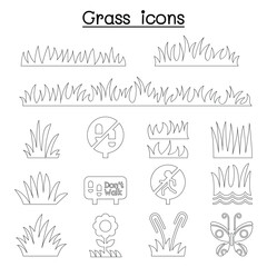 Grass icon set