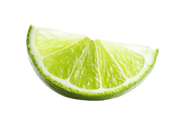 Juicy slice of lime isolated on transparent or white background, png