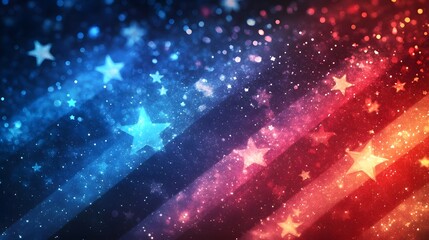 Stunning Cosmic Landscape with Glowing Stars and Nebulae