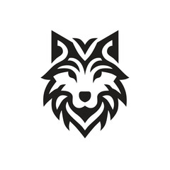 minimalist wolf silhouette vector logo