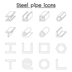 Fototapeta premium Steel Pipe icons set