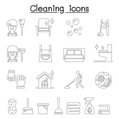 Cleaning house & Hygiene icon set