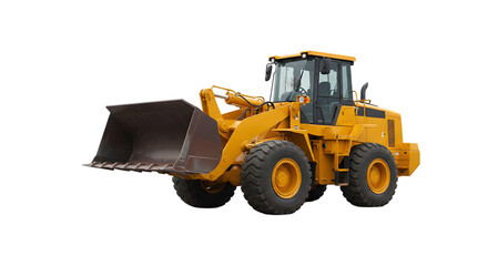 Fototapeta premium yellow bulldozer isolated on white