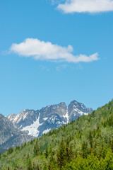 Obraz premium Majestic mountains with forest foreground in Vancouver, Canada, North America. Day time on June 2024.