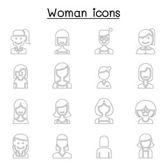 Woman, Girl, lady, female, Mom icon set