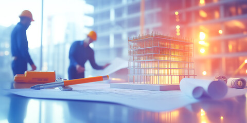 Bright Worksite Concept with Engineers Planning a Construction Project and Collaborative Design Process