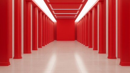 empty stage with red curtains