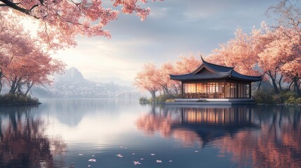 Obraz premium japanese garden at night