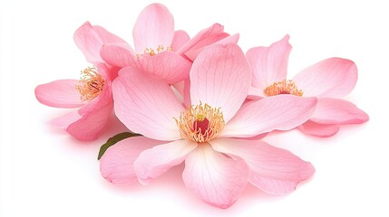 Pink magnolia flower isolated on white background