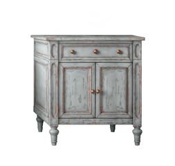 Dresser in the style of shabby chic, isolated on transparent background. Interior design element. Created using generative AI tools
