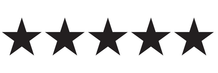 Obraz premium Five stars rating icon isolated on transparent background.