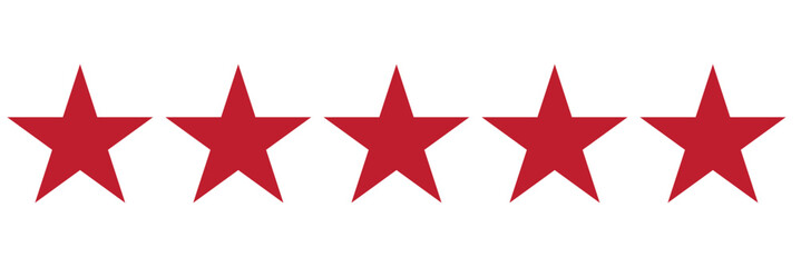 Obraz premium Five stars rating icon isolated on transparent background.
