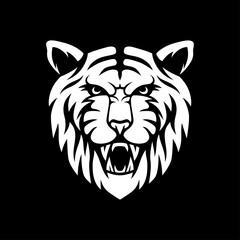 abstract angry tiger face vector logo