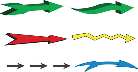 Colorful Arrow Set Vector Illustration for Web and Business Design