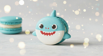 baby shark macaroons