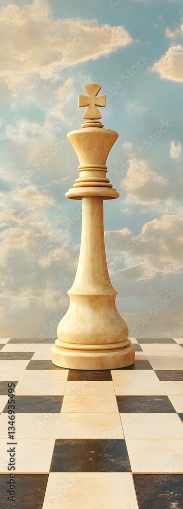 Poster a podium set within a giant chessboard, symbolizing strategy and intellect.