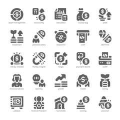 Personal Saving Icon pack for your website, mobile, presentation, and logo design. Personal Saving Icon solid design. Vector graphics illustration and editable stroke.