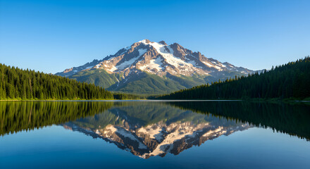 Serene Mountain Lake Reflection Landscape