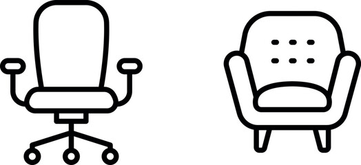 "Armchair Icon Representing Comfort, Relaxation, and Stylish Home Seating"