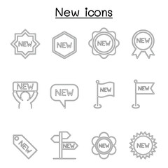 Labels New Icon in thin line style