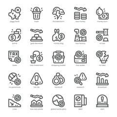 Bankruptcy Icon pack for your website, mobile, presentation, and logo design. Bankruptcy Icon outline design. Vector graphics illustration and editable stroke.