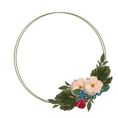 Wreath of vintage style flowers