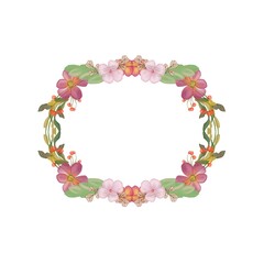 Floral spring summer invitation template. Greeting card. Wedding, birthday template, celebration 