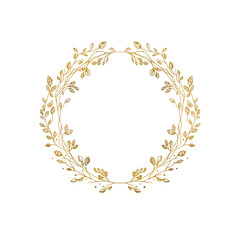 golden floral frame, vintage vector