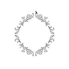 Black vintage wreath with bird