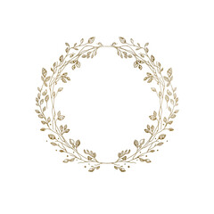 Vector vintage gold frame, wreath with floral ornament