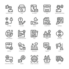 Brand Identity Icon pack for your website, mobile, presentation, and logo design. Brand Identity Icon outline design. Vector graphics illustration and editable stroke.