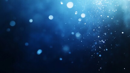 Blue bokeh lights, particles, dark background, overlay, design