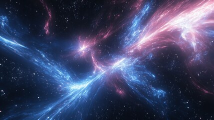 Fototapeta premium Cosmic rays streak across the sky, illuminating the void with energy