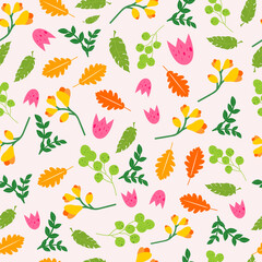 seamless pattern with flowers repeated summer or spring textile ornament wallpaper
