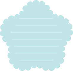 Cute blue paper note with lines