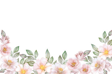 Watercolor flowers background vector for design.
