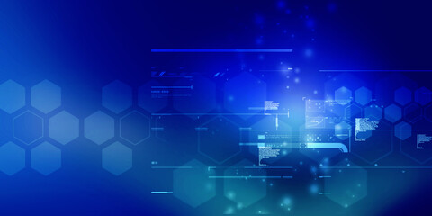 Obraz premium 2d illustration Abstract futuristic electronic circuit technology background