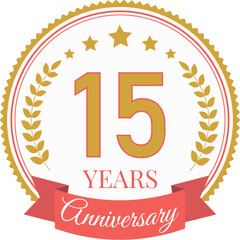 Logo 15 Years Anniversary Celebration Design Template.
