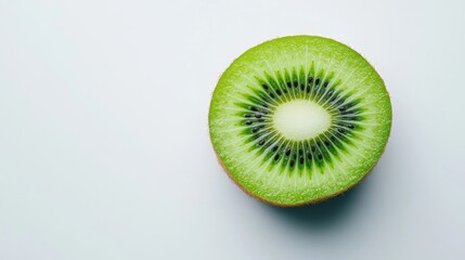 Freshly sliced kiwi showcasing vibrant green interior
