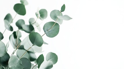 A close-up shot of eucalyptus leaves.