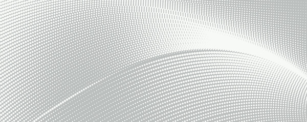 Naklejka premium Dot white gray wave light technology texture background. Abstract big data digital concept. 3d rendering.