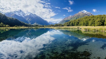 A stunning alpine lake view.