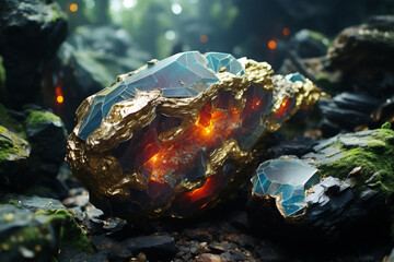 surface geology of a celestial object, where impact ejecta dispersal affects reflectivity and mineral properties