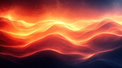 Obraz premium Fiery waves, abstract energy, cosmic background, design element