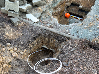 Laying a fiber optic cable for fast internet